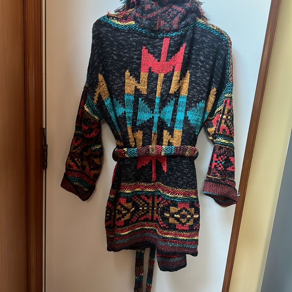 Free People Colorful Knit Cardigan with Belt - Picture 4 of 6